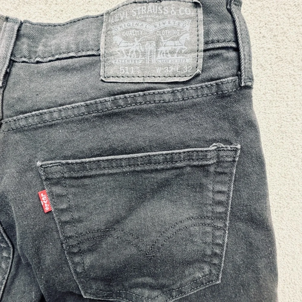 Levis 511 Black Label Slim Jeans Men's Size 32x32 Black Out Cotton Blend Denim